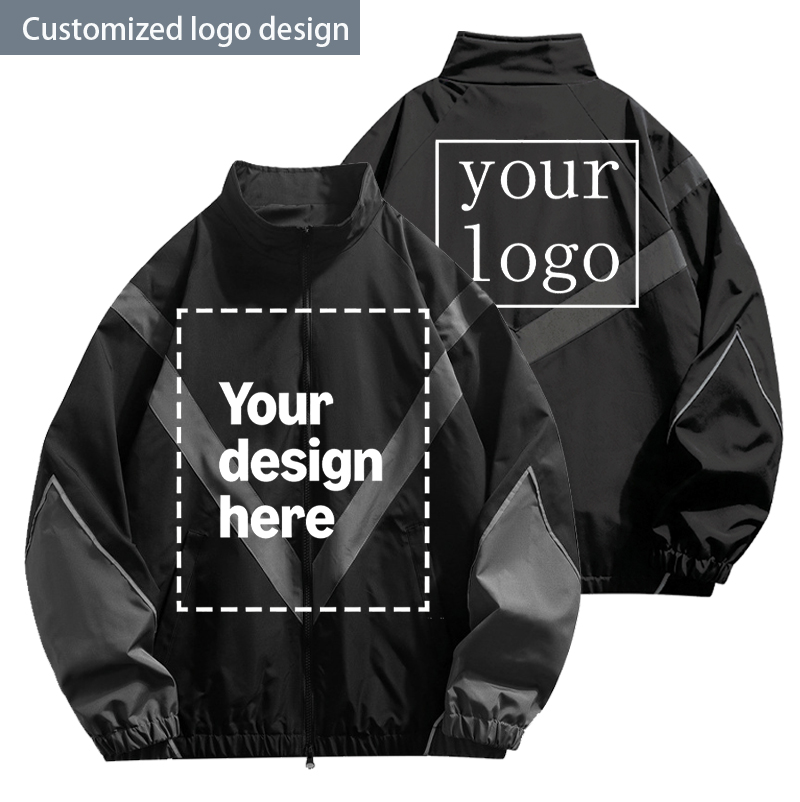 Outdoor Sport Logo - Men's Zipper Stand-Collar Racing Jacket, High