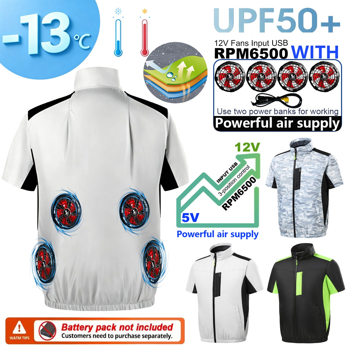 Summer 4 Fans Air Conditioning - огляд і ціна Outdoor Sport Windbreaker