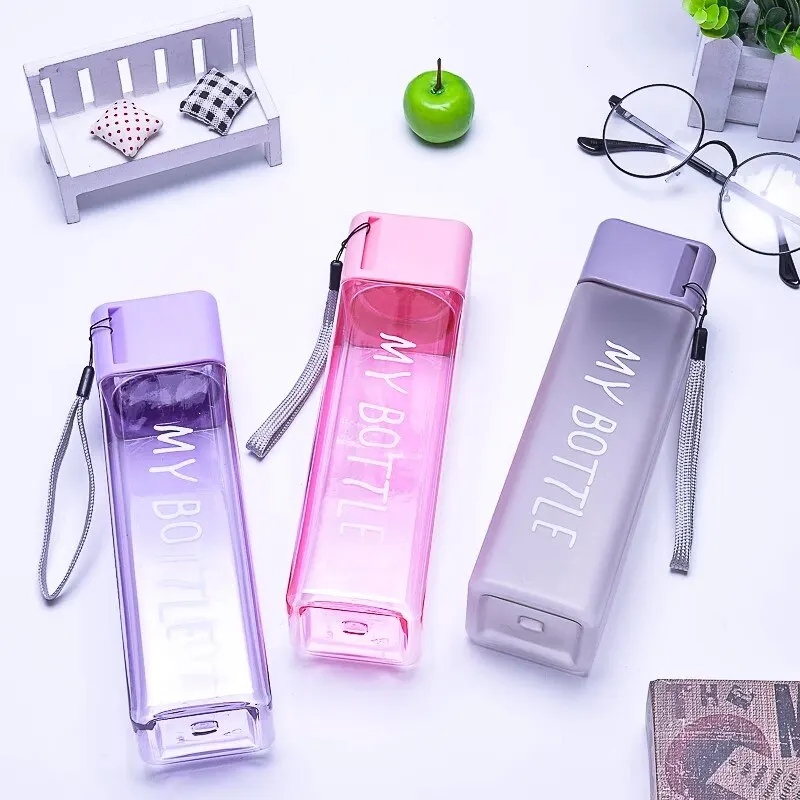 450ml,1 Pcs Clear Square Drink - огляд і ціна Outdoor Sport Glass Water Bottle