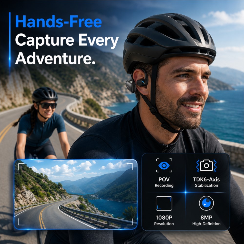 AI Smart Earphones 800W Smart  - огляд і ціна Outdoor Sport Camera