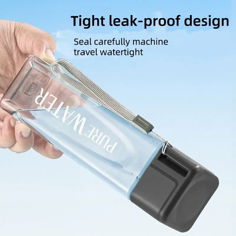 450ml,1pcs Clear Square Drinki - огляд і ціна Outdoor Sport Glass Water Bottle