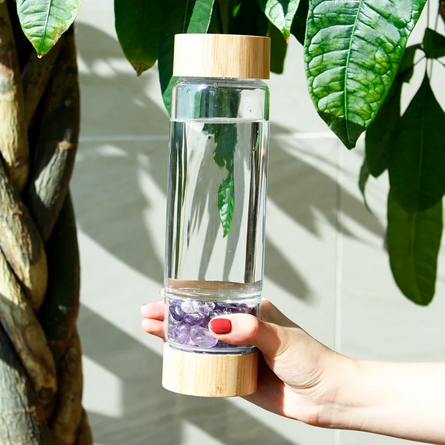 Large Diameter Crystal Natural - огляд і ціна Outdoor Sport Glass Water Bottle