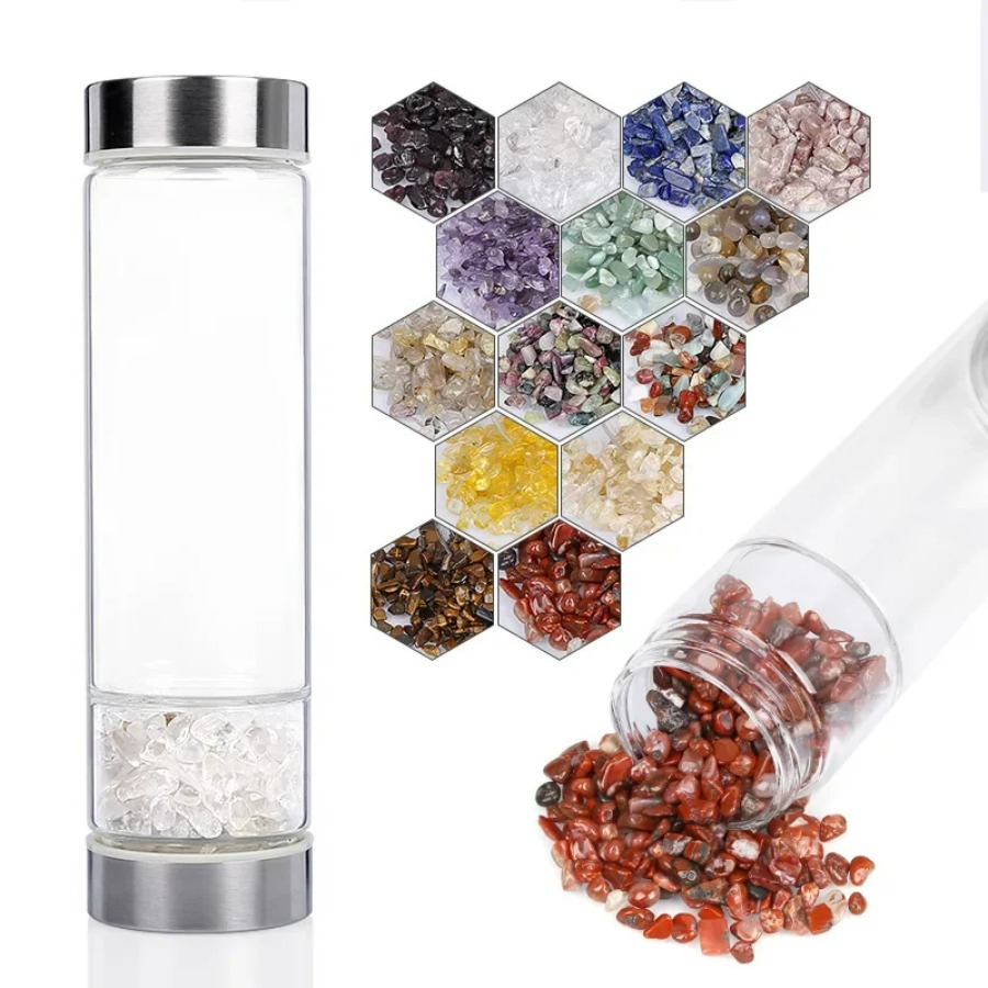 Large Diameter Crystal Natural - огляд і ціна Outdoor Sport Glass Water Bottle