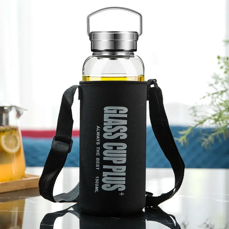 2L Glass Water Bottle with Str - огляд і ціна Outdoor Sport Glass Water Bottle